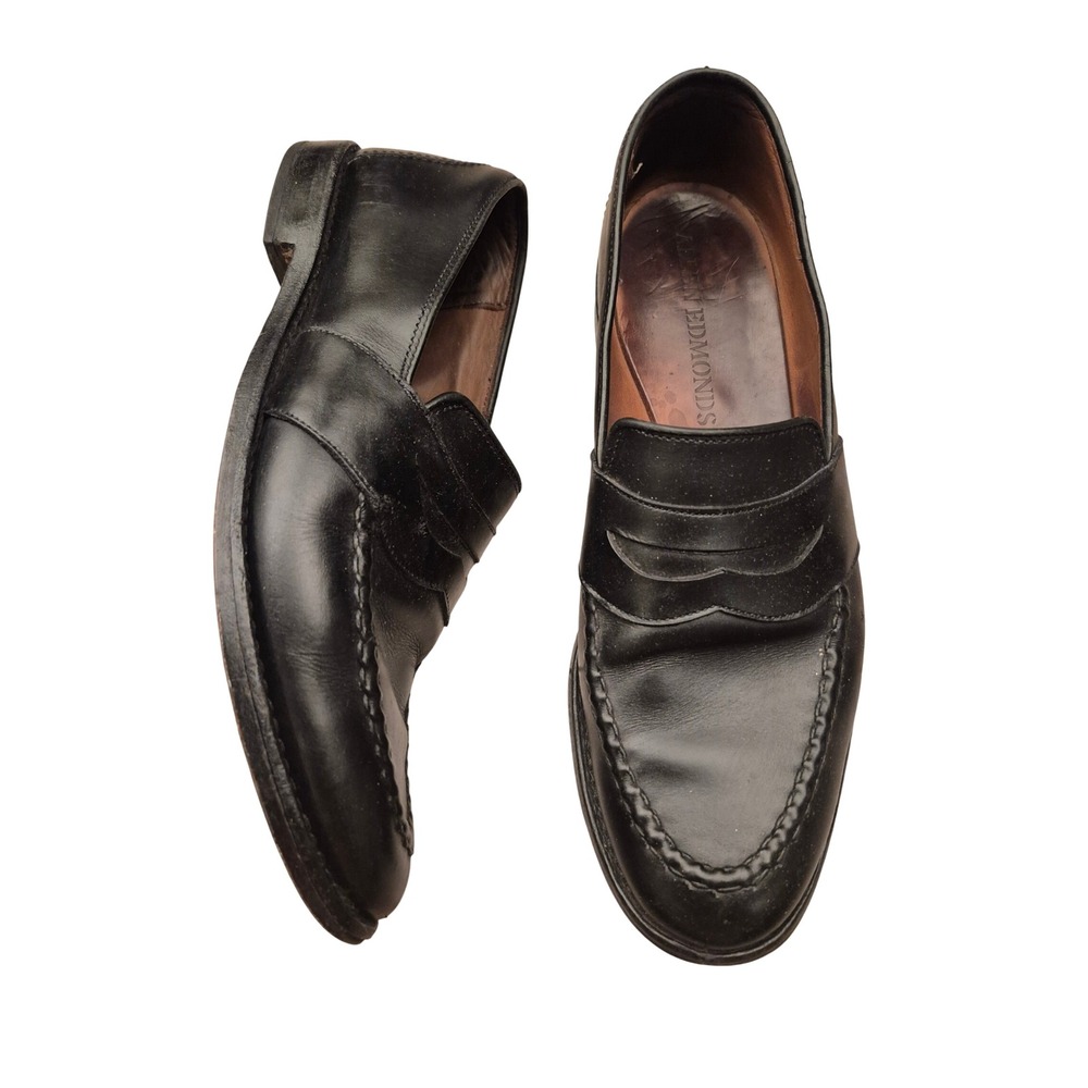Allen Edmonds Randolph Mens Black Leather Penny Loafers Dress Shoes Sz 9 B